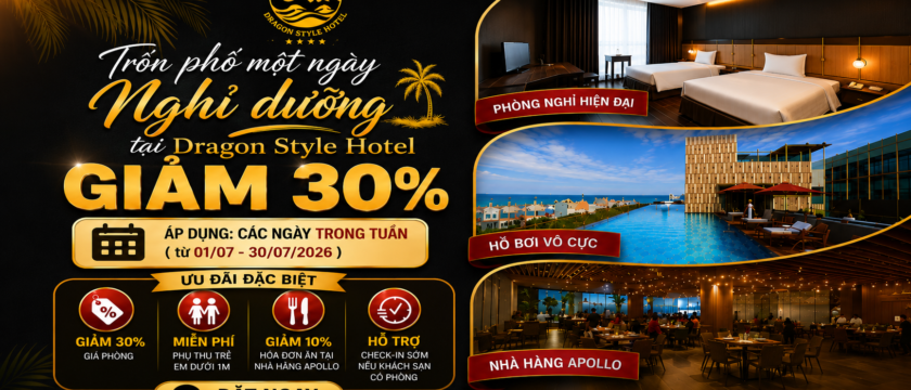 Ưu đãi khách sạn Dragon Style Hotel Sầm Sơn giảm 30% tháng 7